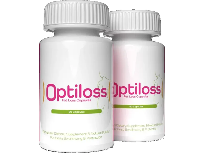 Two bottles of Optiloss, each marked 60 capsules